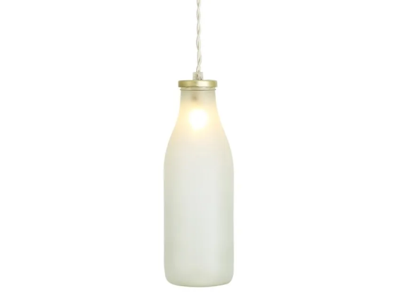 Milk bottle pendant light