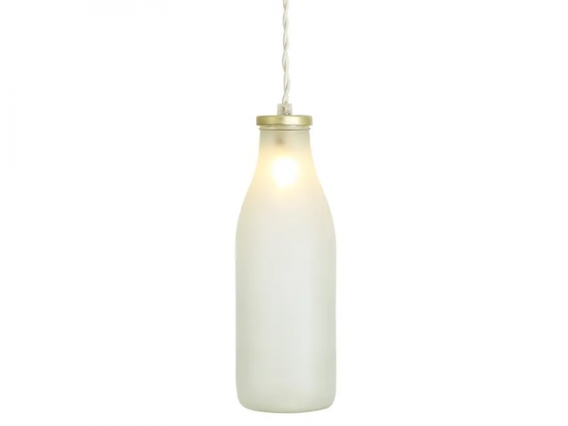 Milk bottle pendant light