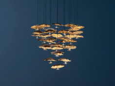 Gold moon chandelier