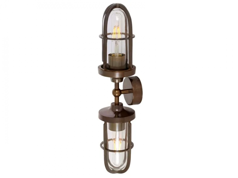 Clayton double well glass wall light