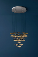 Gold moon chandelier