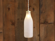 Milk bottle pendant light