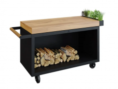 Mise en place table black 135 pro teak