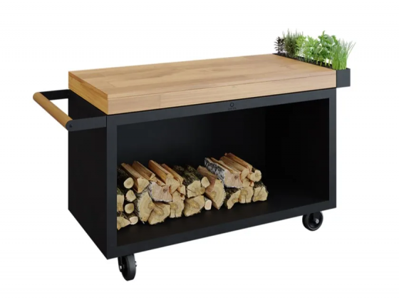 Mise en place table black 135 pro teak