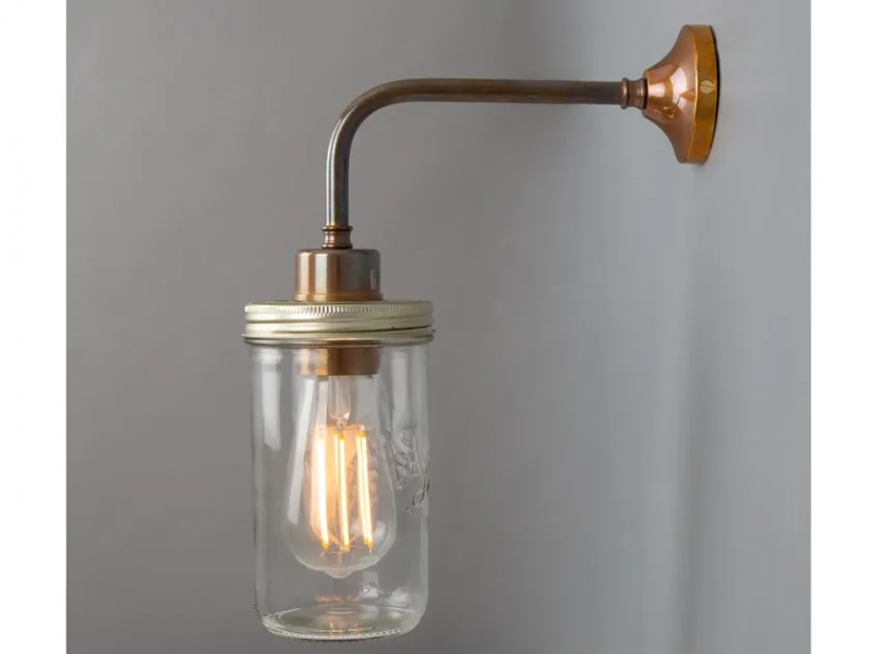 Jam jar wall light