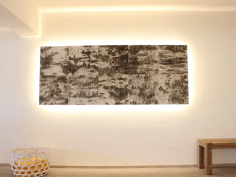 Birch bark wall panels