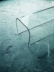 Bent glass bench