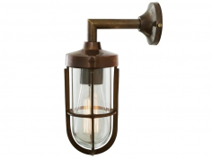 Cladach brass well glass wall light