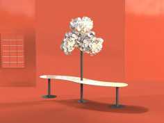 Leaf lamp metal tree with seamless table