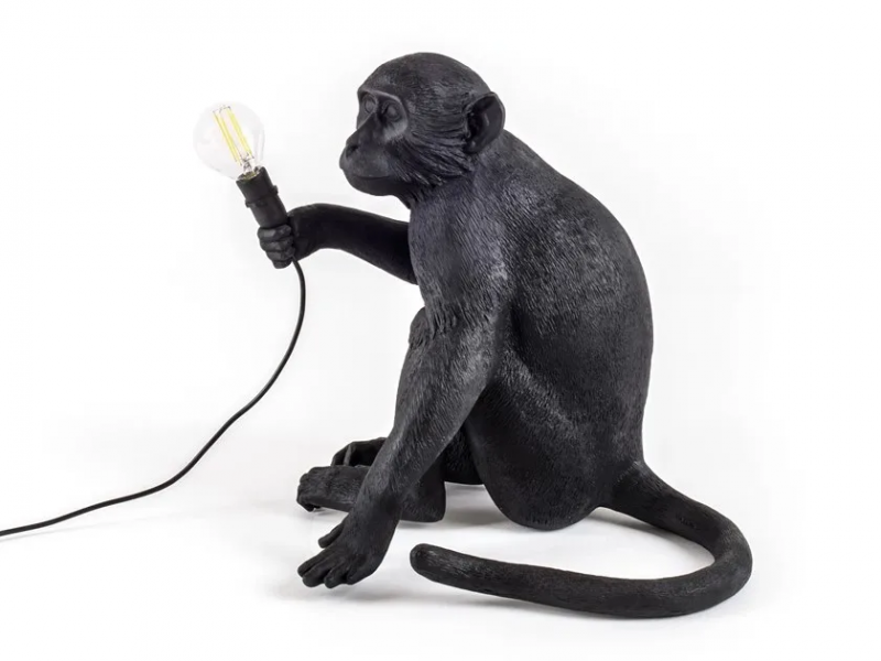 Seletti - the monkey lamp black sitting