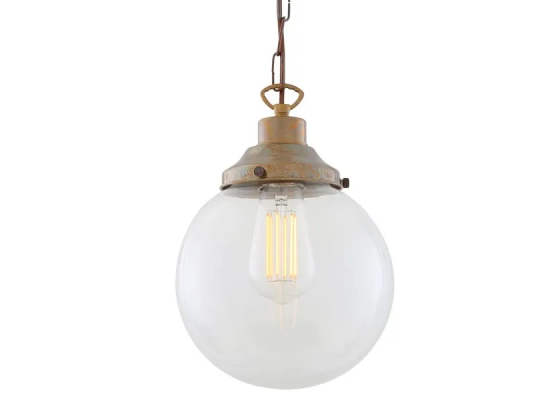 Riad clear globe pendant light 20cm