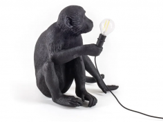 The monkey lamp black sitting