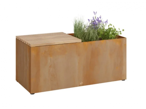 Ofyr herb garden bench corten