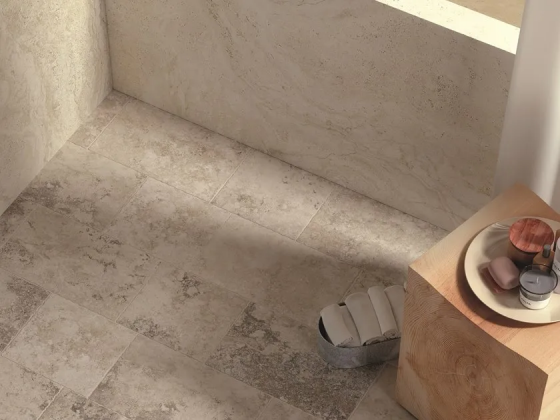 Unique travertine cream