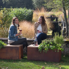 Ofyr herb garden bench corten