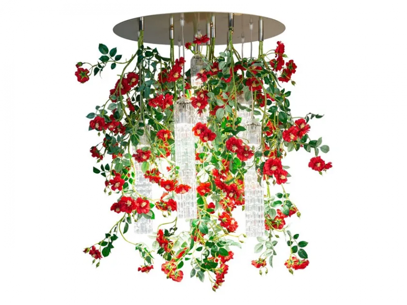 Flower power wild red roses round