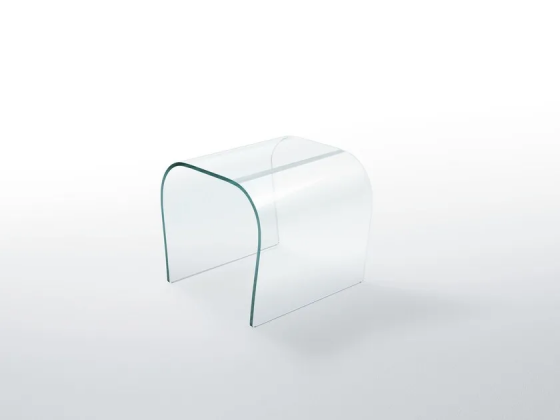 Bent glass stool