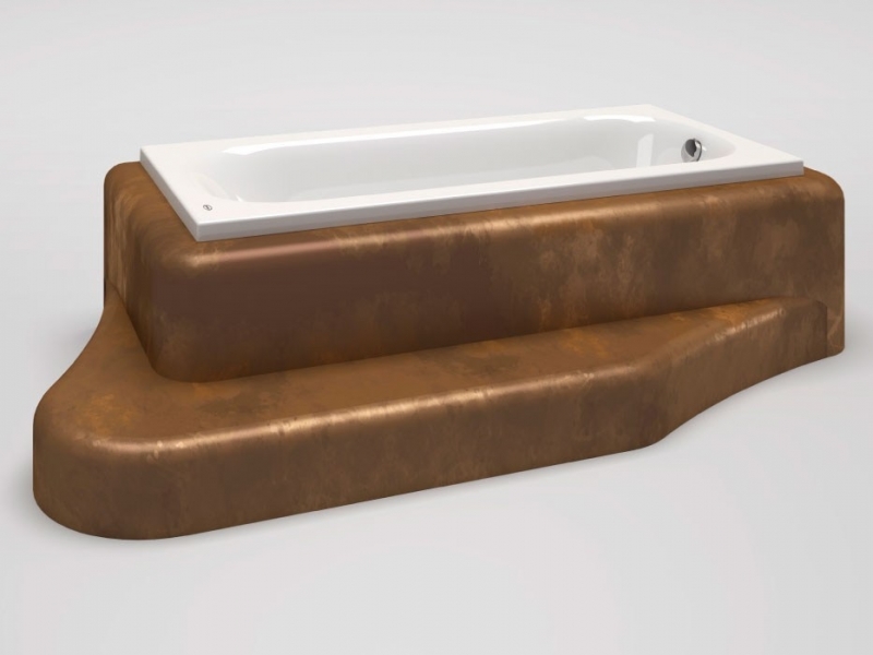 Bathtub with integrated step