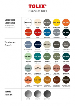 TOLIX colors chart 2023 RAL (en, fr)