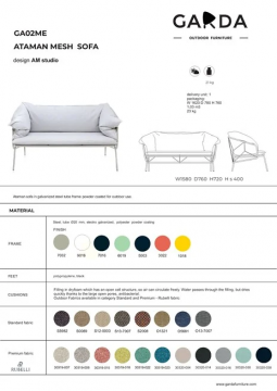 Ataman Mesh sofa - Technical data (en)