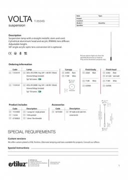 Volta T 3534 suspension lamp estiluz (en)