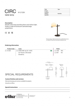 Circ M 3728X table lamp estiluz (en)