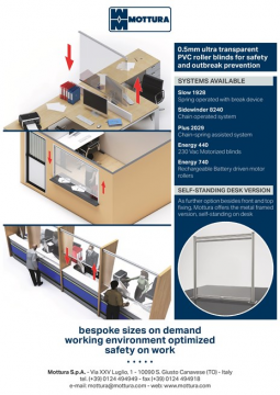 PVC roller blinds for safety and outbreak prevention (en)