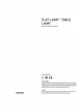 Flat table lamp - Data sheet (en)