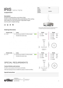 Iris T 2714 suspension lamp estiluz (en)