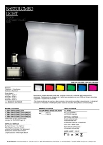 Bartolomeo desk light Technical sheet (it, en)