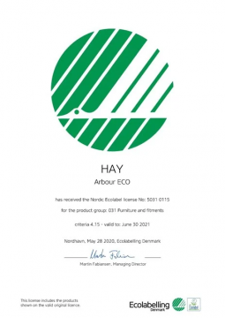 Arbour Eco Nordic Ecolabel Certificate