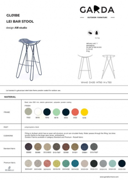 Lei bar stool - Technical data (en)