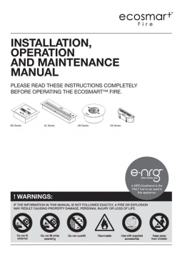 Installation, Operation and Maintenance Manual FIRE PITS DESIGNER (en)