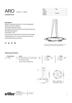 Aro T 3542 T 3543 suspension lamp estiluz (en)