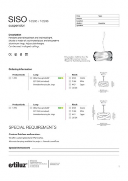 Siso T 2995 T 2996 suspension lamp estiluz (en)