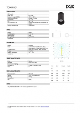 DGA TONO N L10° Datasheet (en)