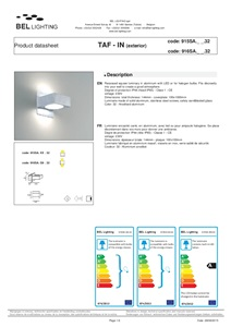 TAF IN (exterior) datasheet (en, fr)