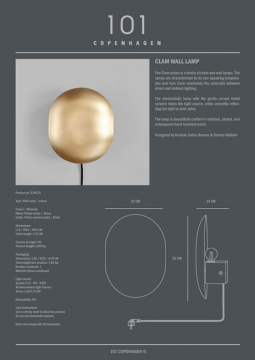 Clam Wall Lamp Brass (en)