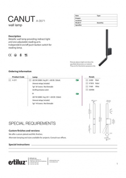 Canut A 3571 wall lamp estiluz (en)