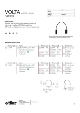 Volta A 3530 A 3531 wall lamp estiluz (en)