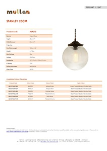 STANLEY 200MM HOLOPHANE GLOBE PENDANT (en)