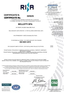 2018 - Bellotti ISO 9001 2015 Certificate