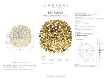 abrissi lily round metal wall light (en)