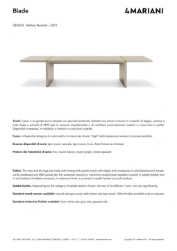 I 4 Mariani BLADE meeting tables (it, en)