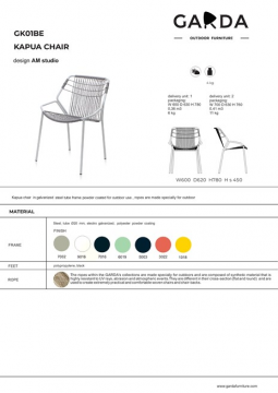 Kapua chair - Technical data (en)