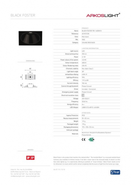 BLACK FOSTER TRIMLESS technical data (en)