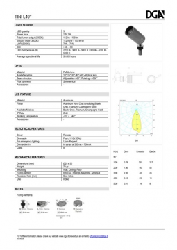 DGA TINI L40° Datasheet (en)