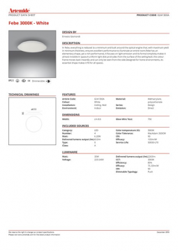 Artemide febe 3000k white 4746399 (en)