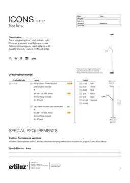 Icons P 1127 floor lamp estiluz (en)