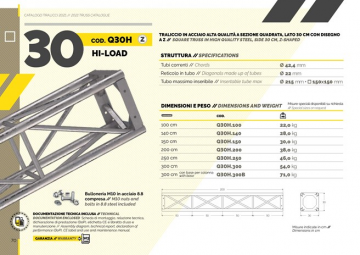 Square Truss Hi-Load 30 Cm - Catalogue extract (it, en)